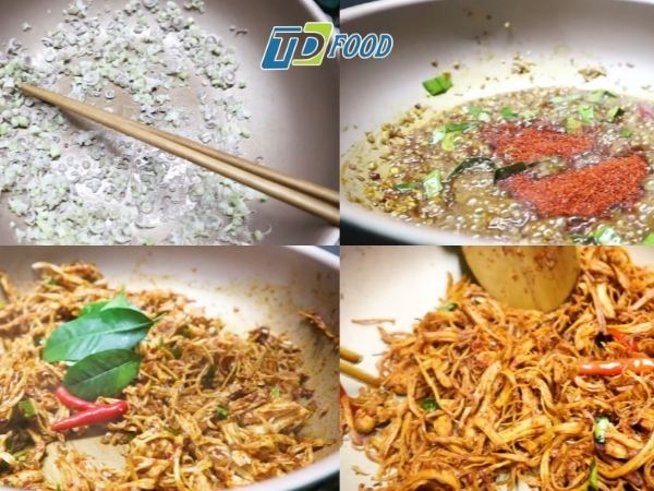 Cách làm khô gà xé cay thơm ngon đậm vị cùng bột cà ri xanh